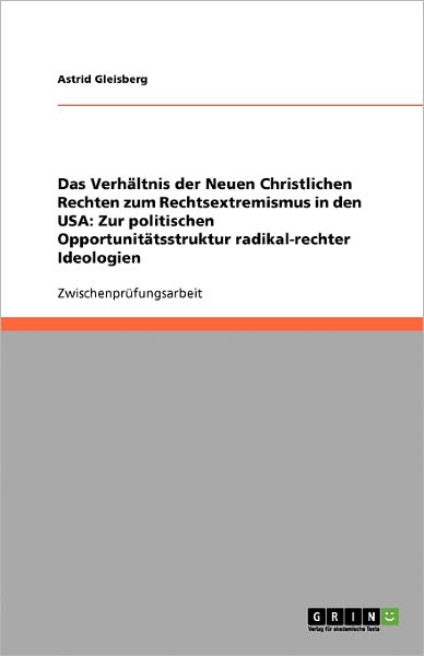 Cover for Gleisberg · Das Verhältnis der Neuen Chri (Buch) [German edition] (2009)