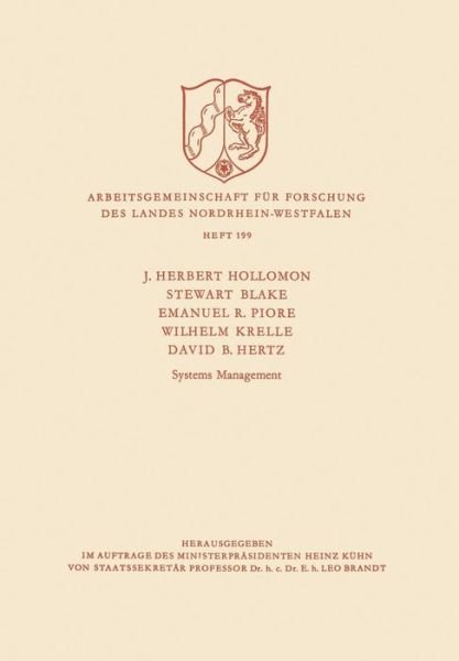 Cover for J H Hollomon · Systems Management - Arbeitsgemeinschaft Fur Forschung Des Landes Nordrhein-Westf (Paperback Bog) [1970 edition] (1970)