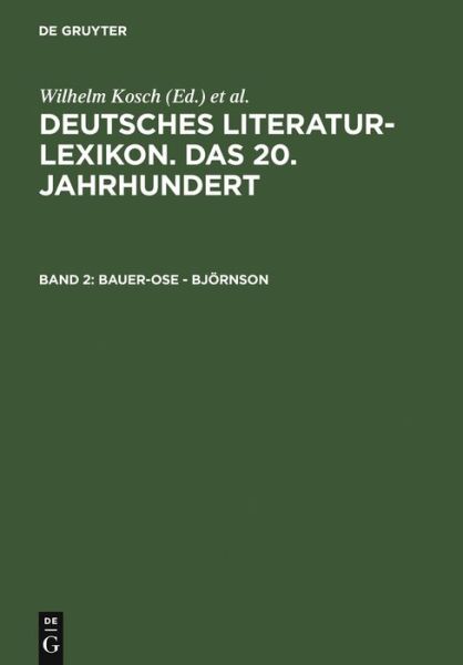 Bauer-Ose - Björnson - Lutz Hagestedt - Livros - Walter de Gruyter - 9783908255024 - 13 de dezembro de 2000
