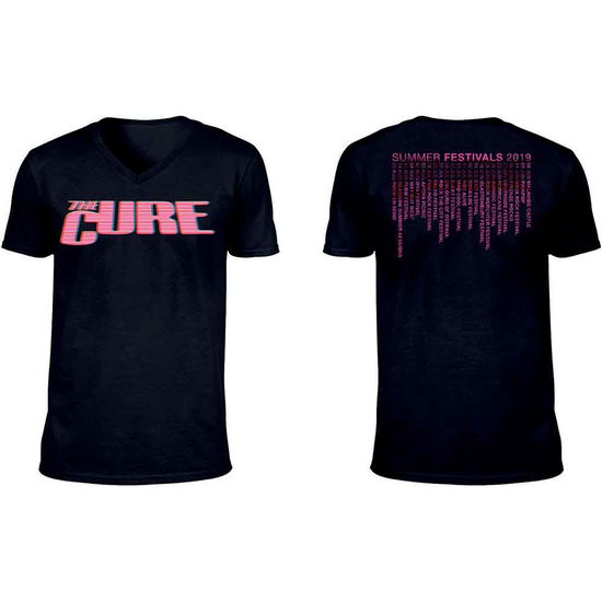 Cover for The Cure · The Cure Unisex T-Shirt: Neon Logo (Ex-Tour &amp; Back Print) (T-shirt)