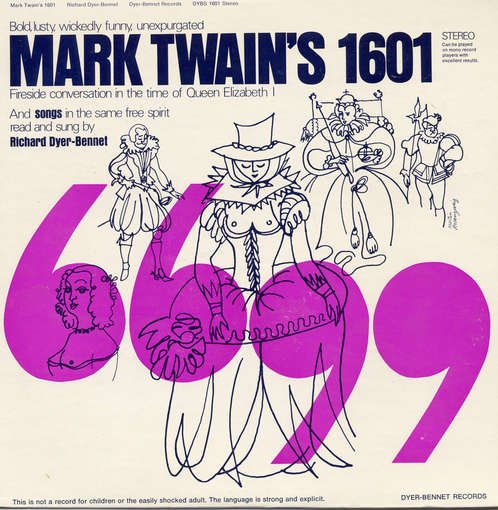 Cover for Richard Dyer-bennet · Mark Twain's 1601 (CD) (2012)