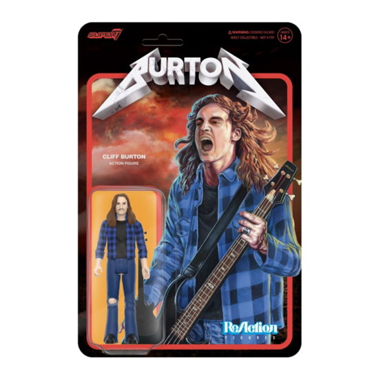 Cliff Burton Reaction Figures - Cliff Burton (Flannel Shirt) - Cliff Burton - Produtos - SUPER 7 - 0840049860025 - 16 de janeiro de 2024