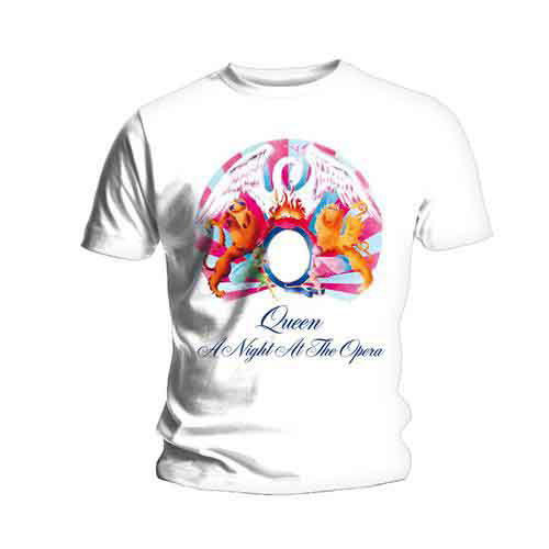 Queen Unisex T-Shirt: A Night At The Opera (White) - Queen - Merchandise - ROFF - 5023209343025 - June 9, 2014