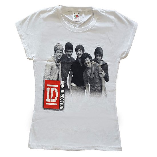 Cover for One Direction · One Direction Ladies T-Shirt: 9 Squares (Skinny Fit) (T-shirt) [size L] [White - Ladies edition]