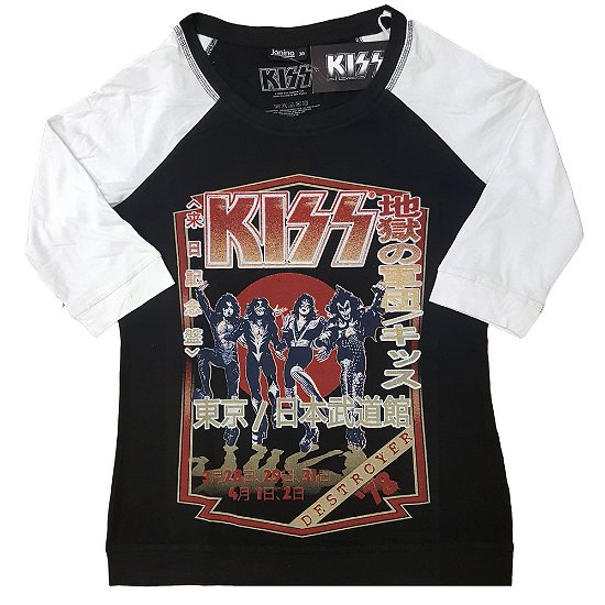 KISS Ladies Raglan T-Shirt: Destroyer Tour '78 - Kiss - Marchandise -  - 5056368653025 - 