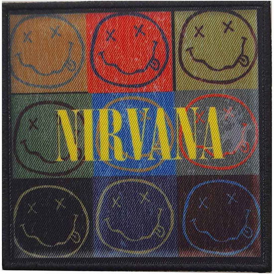 Nirvana Standard Printed Patch: Distressed Happy Face Blocks - Nirvana - Merchandise -  - 5056561041025 - 