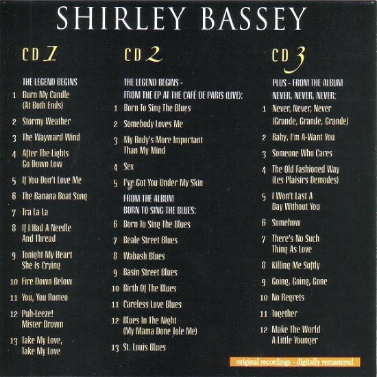 Cover for Shirley Bassey · Legend Begins Plus (CD) (2022)