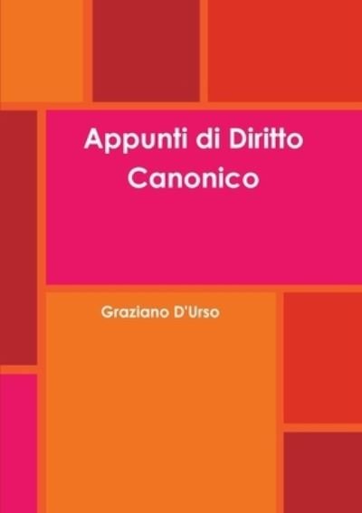 Cover for Graziano D'Urso · Appunti di Diritto Canonico (Paperback Book) (2020)