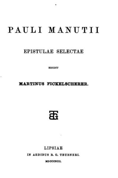 Cover for Pauli Manutii · Epistulae selectae (Paperback Bog) (2016)