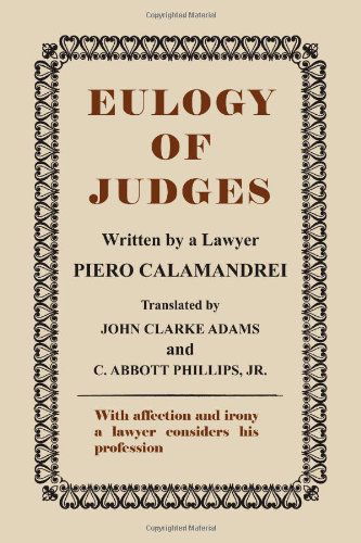 Cover for Piero Calamandrei · Eulogy of Judges (Paperback Book) (2008)