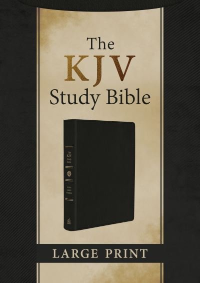 Cover for Compiled by Barbour Staff · The KJV Study Bible, Large Print [Black Genuine Leather] (Hardcover Book) (2023)