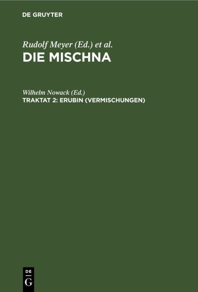 Cover for Wilhelm Nowack · Erubin (Book) (1926)