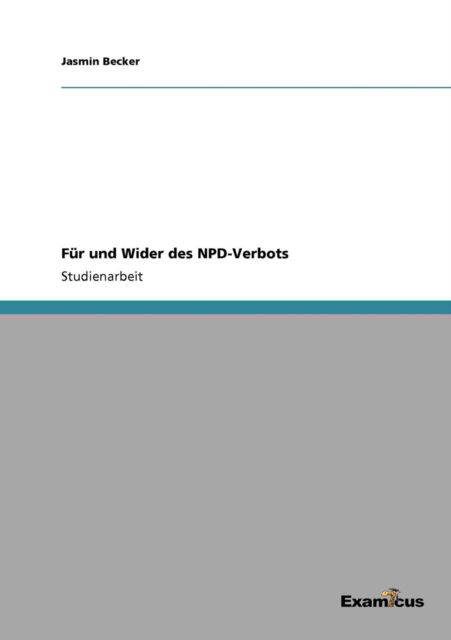 Cover for Jasmin Becker · Fur und Wider des NPD-Verbots (Taschenbuch) [German edition] (2012)