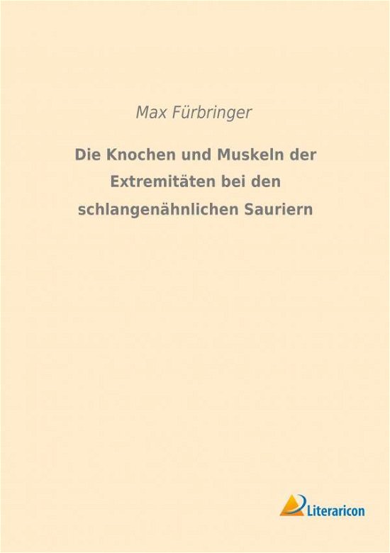 Cover for Fürbringer · Die Knochen und Muskeln der (Bog)