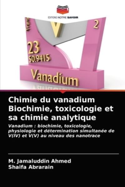 Cover for Ahmed · Chimie du vanadium Biochimie, tox (N/A) (2021)