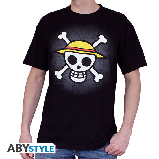 Cover for One Piece · ONE PIECE - T-Shirt Basic Men Skull With Map (MERCH) [size L] (2019)