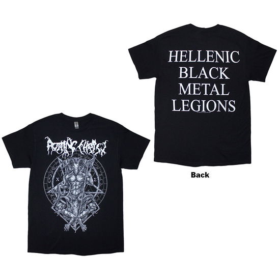 Cover for Rotting Christ · Rotting Christ Unisex T-Shirt: Hellenic Black Metal Legions (Black) (Back Print) (T-shirt) [size L] (2025)