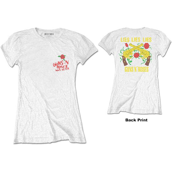 Cover for Guns N Roses · Guns N' Roses Ladies T-Shirt: Lies, Lies, Lies (Back Print) (T-shirt) [size S] [White - Ladies edition]