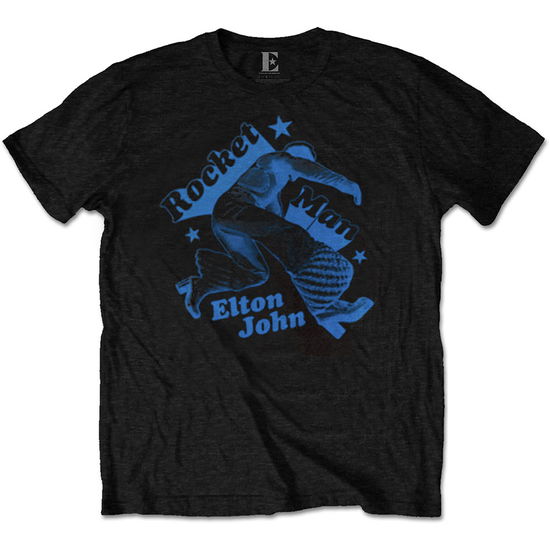 Cover for Elton John · Elton John Unisex T-Shirt: Rocketman Jump (Black) (T-shirt) [size S] [Black - Unisex edition] (2019)