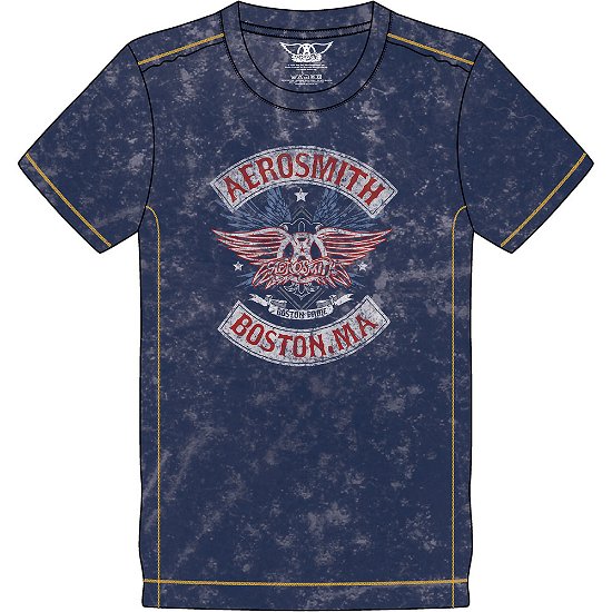 Cover for Aerosmith · Aerosmith Unisex T-Shirt: Boston Pride (Wash Collection) (T-shirt) [size S] [Blue - Unisex edition]