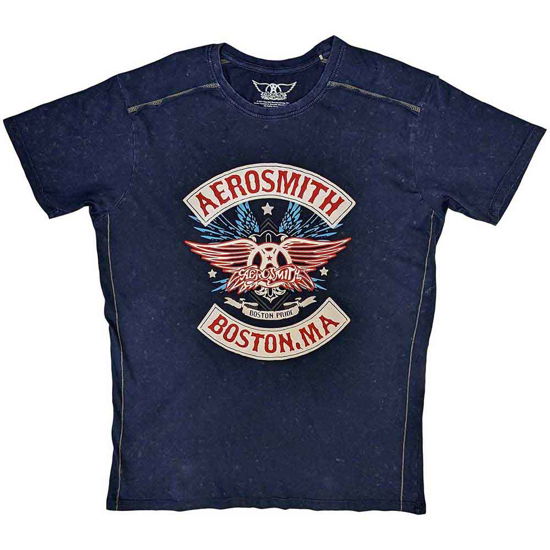 Aerosmith Unisex T-Shirt: Boston Pride (Wash Collection) - Aerosmith - Produtos -  - 5056368643026 - 