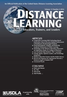 Cover for Distance Learning Vol 13 Issue 4 - Distance Learning Journal (Paperback Book) (2017)