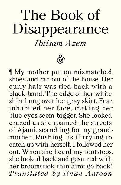 Ibtisam Azem · The Book of Disappearance (Paperback Book) (2024)
