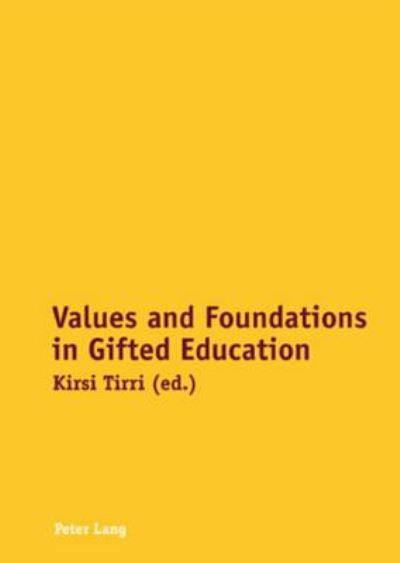 Cover for Values and Foundations in Gifted Education (Paperback Book) (2007)