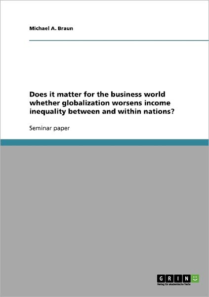 Cover for Braun · Does it matter for the business w (Book) (2013)