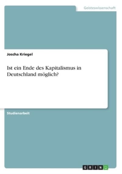 Cover for Kriegel · Ist ein Ende des Kapitalismus i (Bog)