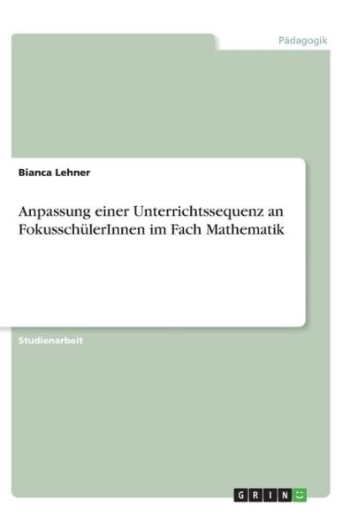 Cover for Lehner · Anpassung einer Unterrichtsseque (Book)