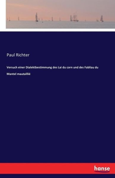 Cover for Richter · Versuch einer Dialektbestimmung (Bok) (2016)