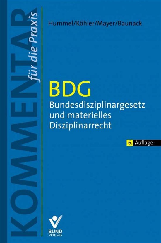 Cover for Hummel · Bundesdisziplinargesetz (BDG).Ko (Book)