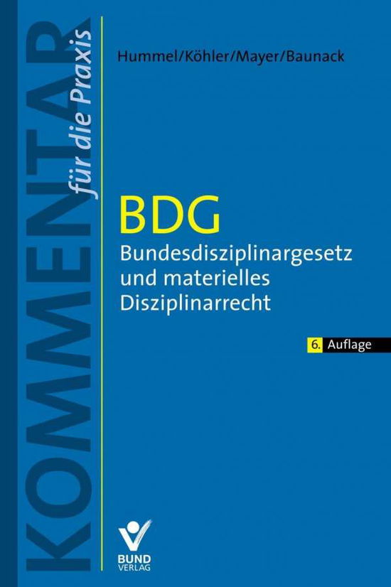 Cover for Hummel · Bundesdisziplinargesetz (BDG).Ko (Book)