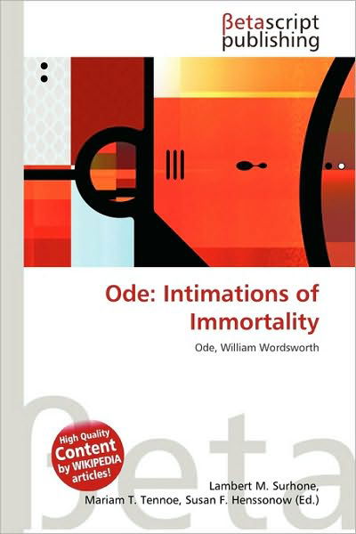 Cover for Ode · Intimations of Immortality (Book)