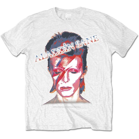 David Bowie Unisex T-Shirt: Aladdin Sane - David Bowie - Marchandise - ROFF - 5055979931027 - 7 avril 2016
