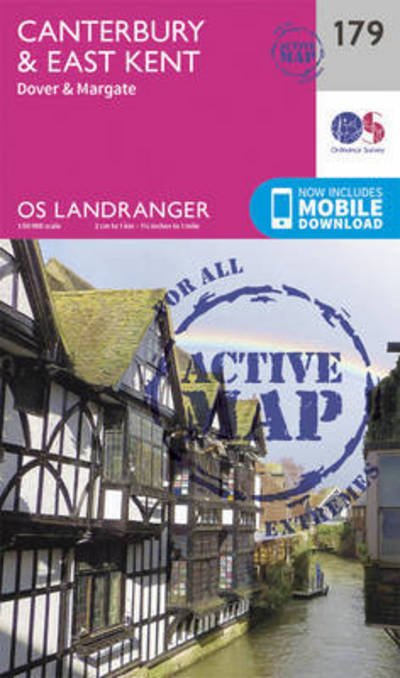 Cover for Ordnance Survey · Canterbury &amp; East Kent, Dover &amp; Margate - OS Landranger Active Map (Landkart) [February 2016 edition] (2016)