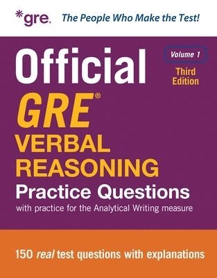 Cover for Educational Testing Service · Official GRE Verbal Reasoning Practice Questions, Third Edition, Volume 1 (Paperback Book) (2025)