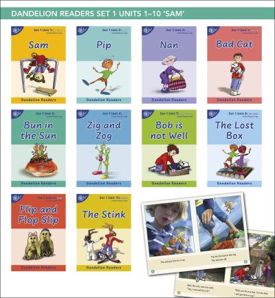 Phonic Books Dandelion Readers Set 1 Units 1-10: Sounds of the alphabet and adjacent consonants - Phonic Books Beginner Decodable Readers - Phonic Books - Bücher - Dorling Kindersley Ltd - 9781907170027 - 15. September 2006