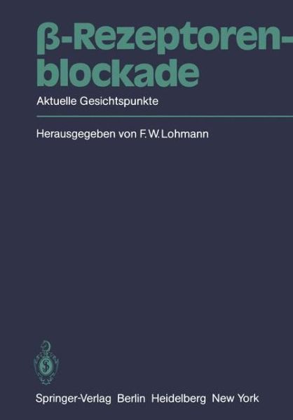 Cover for F W Lohmann · Ss-Rezeptorenblockade (Paperback Book) [1982 edition] (1982)