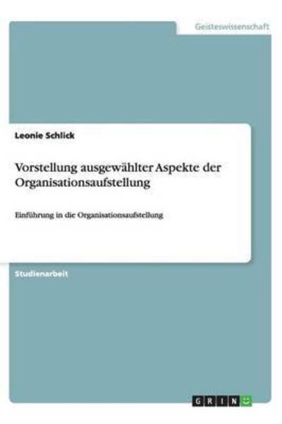 Cover for Schlick · Vorstellung ausgewählter Aspekt (Bok) (2013)