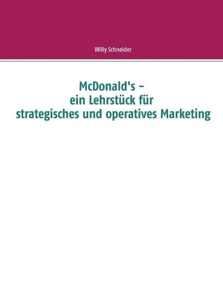 Cover for Schneider · McDonald's - ein Lehrstück fü (Bog) (2018)