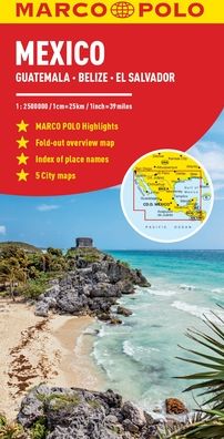 Cover for Marco Polo · Mexico Marco Polo Map: Includes Guatemala, Belize and El Salvador - Marco Polo Maps (Map) (2020)