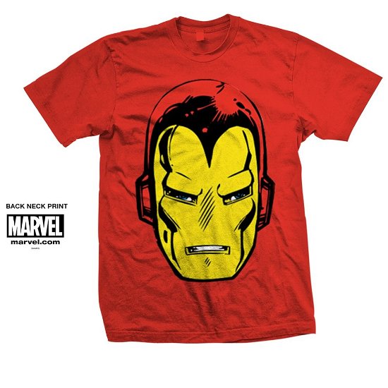 Cover for Marvel Comics · Marvel Comics Unisex T-Shirt: Iron Man Big Head (CLOTHES) [size M] [Red - Unisex edition]