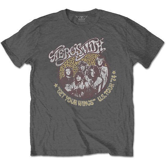Cover for Aerosmith · Aerosmith Unisex T-Shirt: Cheetah Print (T-shirt) [size S] [Grey - Unisex edition]