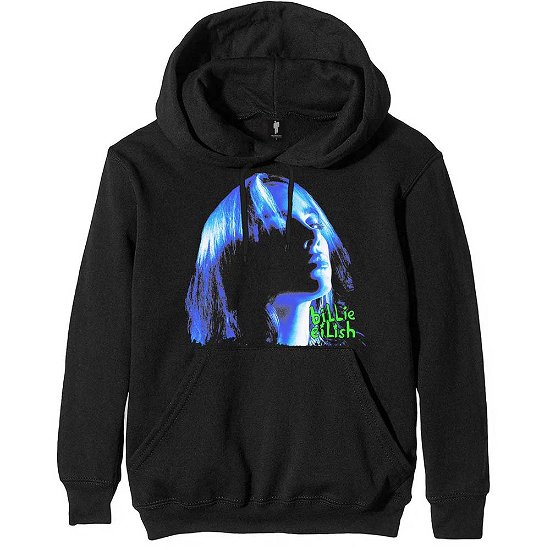 Billie Eilish Unisex Pullover Hoodie: Neon Shadow Blue - Billie Eilish - Merchandise -  - 5056561008028 - 