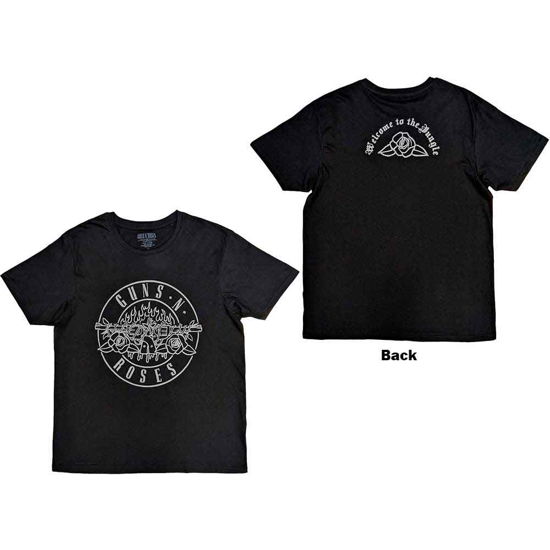 Guns N' Roses Unisex T-Shirt: Classic Bullet Mono (Back Print) - Guns N Roses - Merchandise -  - 5056561095028 - 