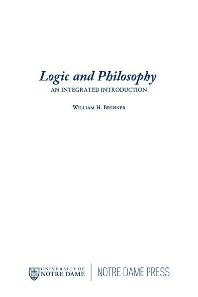 Cover for William H. Brenner · Logic and Philosophy: An Integrated Introduction (Hardcover Book) (1993)