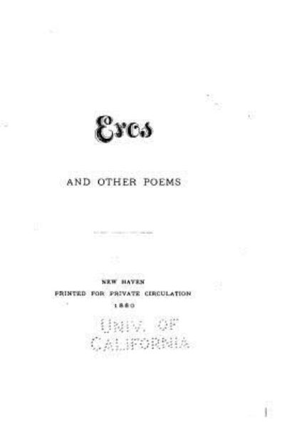 Cover for Theodore Dwight Woolsey · Eros and other poems (Paperback Book) (2016)