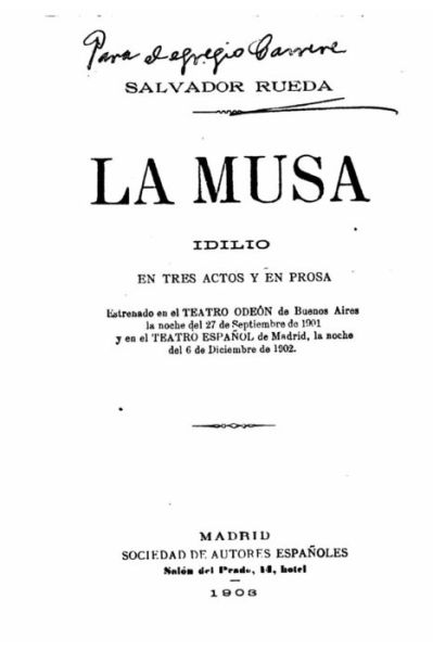 Cover for Salvador Rueda · La Musa, idilio en tres actos y en prosa (Paperback Book) (2016)